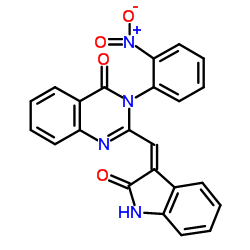 3-(2-Nitrophenyl)-2-[(Z)-(2-oxo-1,2-dihydro-3H-indol-3-ylidene)methyl]-4(3H)-quinazolinone结构式