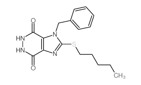 1H-Imidazo[4,5-d]pyridazine-4,7-dione,5,6-dihydro-2-(pentylthio)-1-(phenylmethyl)- structure