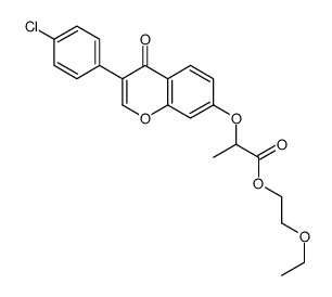 2-ethoxyethyl 2-[3-(4-chlorophenyl)-4-oxochromen-7-yl]oxypropanoate结构式