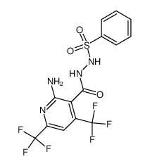 2-amino-4,6-bis-trifluoromethyl-nicotinic acid N'-benzenesulfonyl-hydrazide结构式