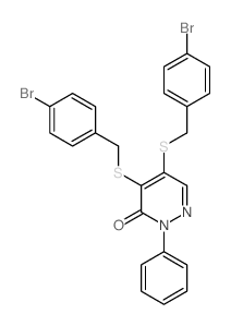 4,5-bis[(4-bromophenyl)methylsulfanyl]-2-phenyl-pyridazin-3-one structure