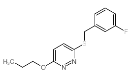 Pyridazine,3-[[(3-fluorophenyl)methyl]thio]-6-propoxy- structure