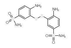 4-amino-3-(2-amino-5-sulfamoyl-phenyl)disulfanyl-benzenesulfonamide结构式