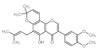 3-(3,4-Dimethoxyphenyl)-5-hydroxy-8,8-dimethyl-6-(3-methylbut-2-en-1-yl)-4H,8H-pyrano[2,3-f]chromen-4-one Structure