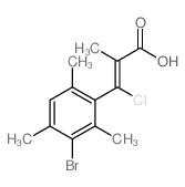 (Z)-3-(3-bromo-2,4,6-trimethyl-phenyl)-3-chloro-2-methyl-prop-2-enoic acid structure