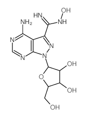 1H-Pyrazolo[3,4-d]pyrimidine-3-carboximidamide, 4-amino-N-hydroxy-1-.beta.-D-ribofuranosyl- Structure