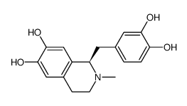 (R)-1-[(3,4-dihydroxyphenyl)methyl]-1,2,3,4-tetrahydro-2-methylisoquinoline-6,7-diol Structure