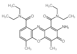 2-amino-N,N,N,N-tetraethyl-4,6-dimethyl-3-oxo-phenoxazine-1,9-dicarboxamide结构式