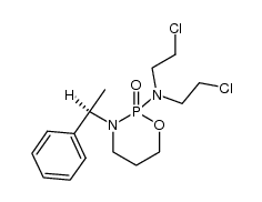 bis-(2-chloro-ethyl)-[(Ξ)-2-oxo-3-((R)-1-phenyl-ethyl)-2λ5-[1,3,2]oxazaphosphinan-2-yl]-amine Structure