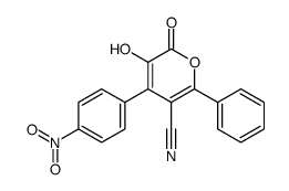 5-hydroxy-4-(4-nitrophenyl)-6-oxo-2-phenylpyran-3-carbonitrile Structure