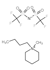 1-丁基-1-甲基哌啶双(三氟甲磺酰基)亚胺盐结构式