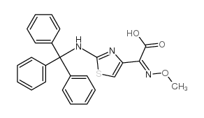 (Z)-2-(2-三苯甲基噻唑-4-基)-2-甲氧基亚氨基乙酸结构式