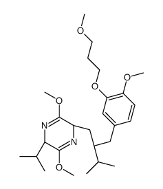 (2S,5R)-2,5-Dihydro-3,6-dimethoxy-2-[(2S)-2-[[4-methoxy-3-(3-methoxypropoxy)phenyl]methyl]-3-methylbutyl]-5-(1-methylethyl)pyrazine结构式