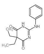 4,6 (1H, 5H)-Pyrimidinedione, 5,5-diethyl-2-(phenylamino)- Structure