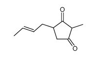 4-but-2-enyl-2-methylcyclopentane-1,3-dione结构式