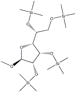 Methyl 2-O,3-O,5-O,6-O-tetrakis(trimethylsilyl)-α-D-mannofuranoside structure