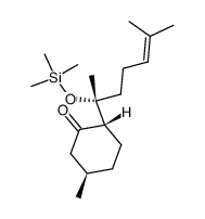 (2S,5R,1'R)-2-(1',5'-dimethyl-1'-trimethylsilyloxy-4'-hexenyl)-5-methylcyclohexanone结构式
