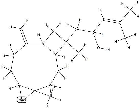 4,12-Dimethyl-9-methylene-α-(2-methyl-1-propenyl)-5-oxatricyclo[8.2.0.04,6]dodecane-12-ethanol结构式