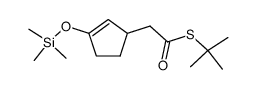 S-tert-butyl 2-(3-((trimethylsilyl)oxy)cyclopent-2-en-1-yl)ethanethioate结构式