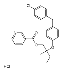 [2-[4-[(4-chlorophenyl)methyl]phenoxy]-2-methylbutyl] pyridine-3-carboxylate,hydrochloride Structure