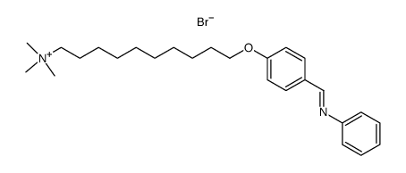 N,N,N-trimethyl-10-(4-((phenylimino)methyl)phenoxy)decan-1-aminium bromide结构式