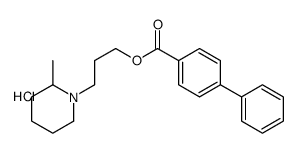 4-Biphenylcarboxylic acid, 3-(2-methylpiperidino)propyl ester, hydrochloride结构式