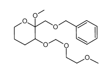 2-((benzyloxy)methyl)-2-methoxy-3-((2-methoxyethoxy)methoxy)tetrahydro-2H-pyran结构式