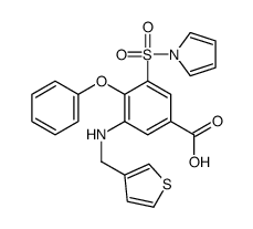 4-phenoxy-3-pyrrol-1-ylsulfonyl-5-(thiophen-3-ylmethylamino)benzoic acid Structure