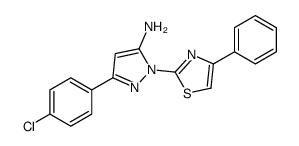 5-(4-chlorophenyl)-2-(4-phenyl-1,3-thiazol-2-yl)pyrazol-3-amine结构式