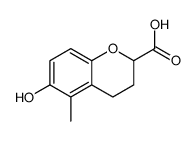 2H-1-Benzopyran-2-carboxylicacid,3,4-dihydro-6-hydroxy-5-methyl-(9CI) Structure