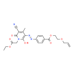 ethyl 5-[[4-[[2-(allyloxy)ethoxy]carbonyl]phenyl]azo]-3-cyano-6-hydroxy-4-methyl-2-oxo-2H-pyridine-1-acetate structure