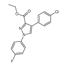 4-(4-Chlorphenyl)-1-(4-fluorphenyl)-pyrazol-3-carbonsaeure-ethylester结构式