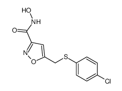 5-[(4-chlorophenyl)sulfanylmethyl]-N-hydroxy-1,2-oxazole-3-carboxamide Structure