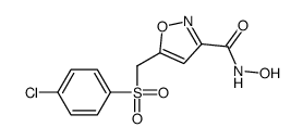 5-[(4-chlorophenyl)sulfonylmethyl]-N-hydroxy-1,2-oxazole-3-carboxamide结构式