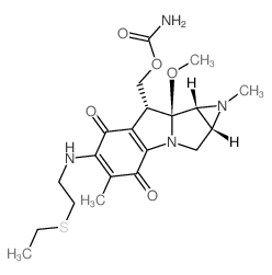 Azirino[2,3:3,4]pyrrolo[1,2-a]indole-4,7-dione, 8-[[(aminocarbonyl)oxy]methyl]-6-[[2-(ethylthio)ethyl]amino]-1,1a, 2,8,8a,8b-hexahydro-8a-methoxy-1,5-dimethyl-, [1aR-(1a.alpha., 8.beta.,8a.alpha.,8b.a Structure