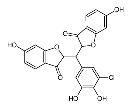 2,2'-((3-chloro-4,5-dihydroxyphenyl)methylene)bis(6-hydroxybenzofuran-3(2H)-one)结构式