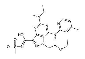 1-(2-ethoxyethyl)-5-[ethyl(methyl)amino]-7-[(4-methylpyridin-2-yl)amino]-N-methylsulfonylpyrazolo[4,3-d]pyrimidine-3-carboxamide结构式