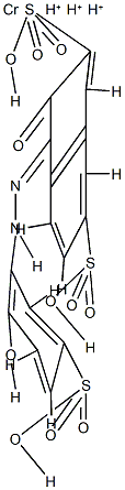 trihydrogen [3-hydroxy-4-[(2-hydroxy-5-sulphophenyl)azo]naphthalene-2,7-disulphonato(5-)]chromate(3-)结构式