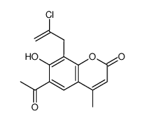 6-acetyl-8-(2-chloroallyl)-7-hydroxy-4-methyl-2H-chromen-2-one Structure