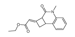 (E)-2-(ethoxycarbonylmethylene)-4-methyl-3-oxo-1,2,2a,3,4,8b-hexahydrocyclobutaquinoline结构式