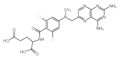 (2,6-dichloro-4-(((2,4-diaminopteridin-6-yl)methyl)(methyl)amino)benzoyl)glutamic acid结构式