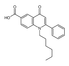1-hexyl-4-oxo-2-phenylquinoline-6-carboxylic acid结构式