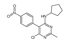 6-chloro-N-cyclopentyl-2-methyl-5-(4-nitrophenyl)pyrimidin-4-amine Structure