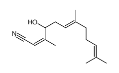 4-hydroxy-3,7,11-trimethyldodeca-2,6,10-trienenitrile Structure