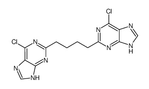 1,4-bis(6-chloropurin-2-yl)butane结构式