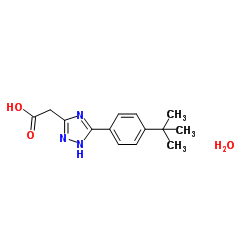 {5-[4-(2-Methyl-2-propanyl)phenyl]-1H-1,2,4-triazol-3-yl}acetic acid hydrate (1:1) Structure