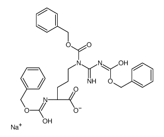 N2,N5-bis[(benzyloxy)carbonyl]-N5-[imino[[(benzyloxy)carbonyl]amino]methyl]-L-ornithine, monosodium salt结构式