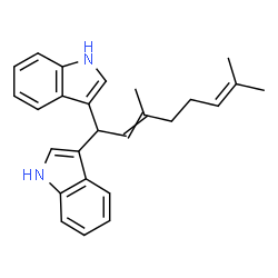 3,3'-(3,7-dimethylocta-2,6-dienylidene)bis(1H-indole) Structure