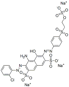 4-amino-3-[(2-chlorophenyl)azo]-5-hydroxy-6-[[4-[[2-(sulphooxy)ethyl]sulphonyl]phenyl]azo]naphthalene-2,7-disulphonic acid, sodium salt picture