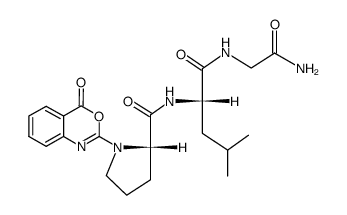 N-(4H-3,1-benzoxazin-4-on-2-yl)-L-prolyl-L-leucyl glycinamide结构式